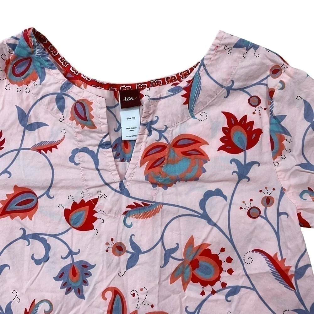 TEA Collection Girls Floral Tunic Top size 10 Long Sleeve - Picture 5 of 9